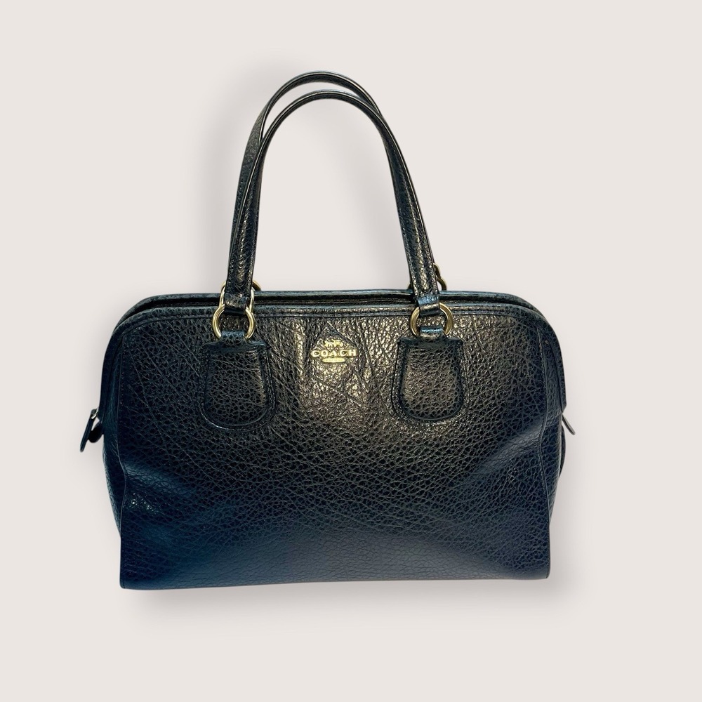 Coach Nolita Black‎ Bag Pebbled Leather Satchel Purse READ Double Handle